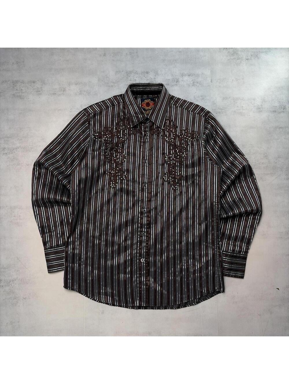 Y2K Platini Jeans Cougar Grunge Long Sleeve Button Up Shirt